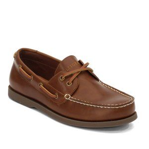 TOMMY HILFIGER Men's Cognac Leather Boat Shoes